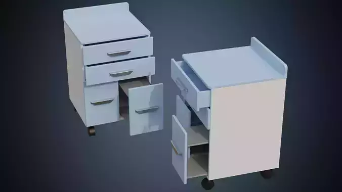 Medical Drawer 1 Basic Low-poly 3D model