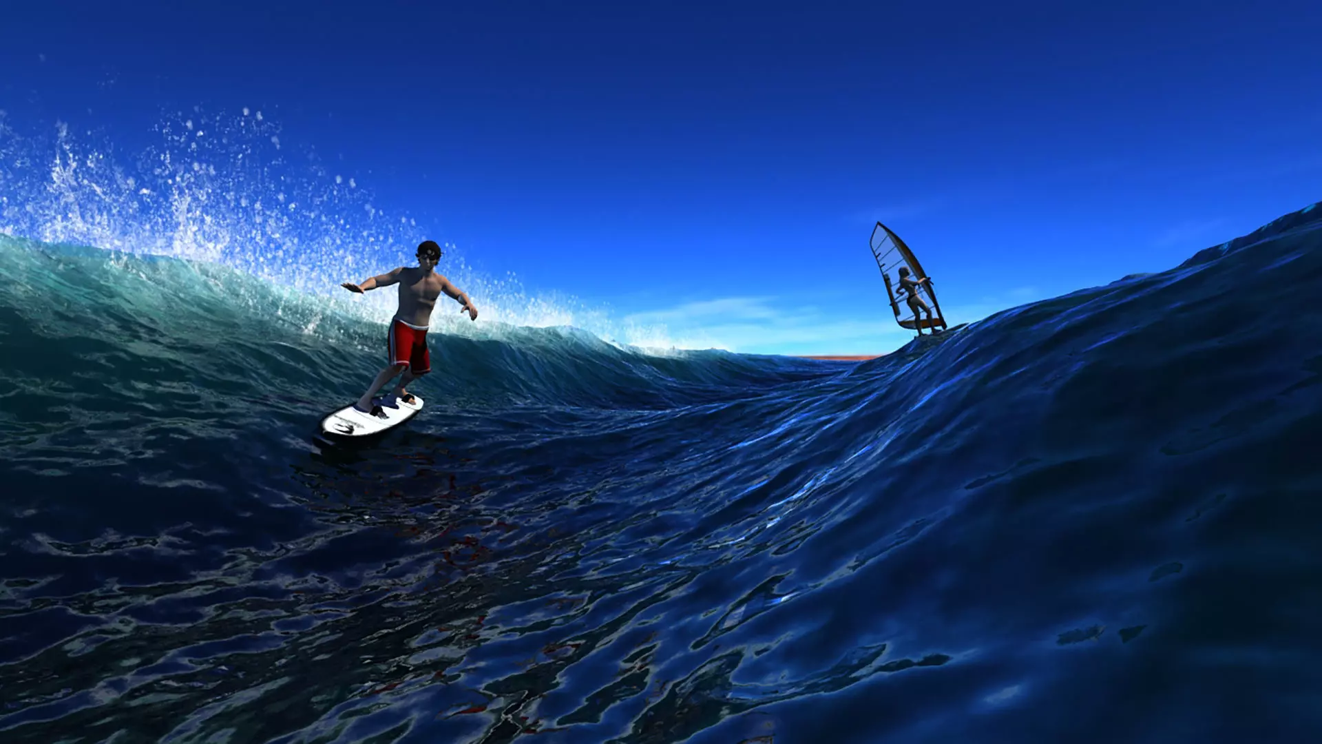 Summer surfing sea 3D model