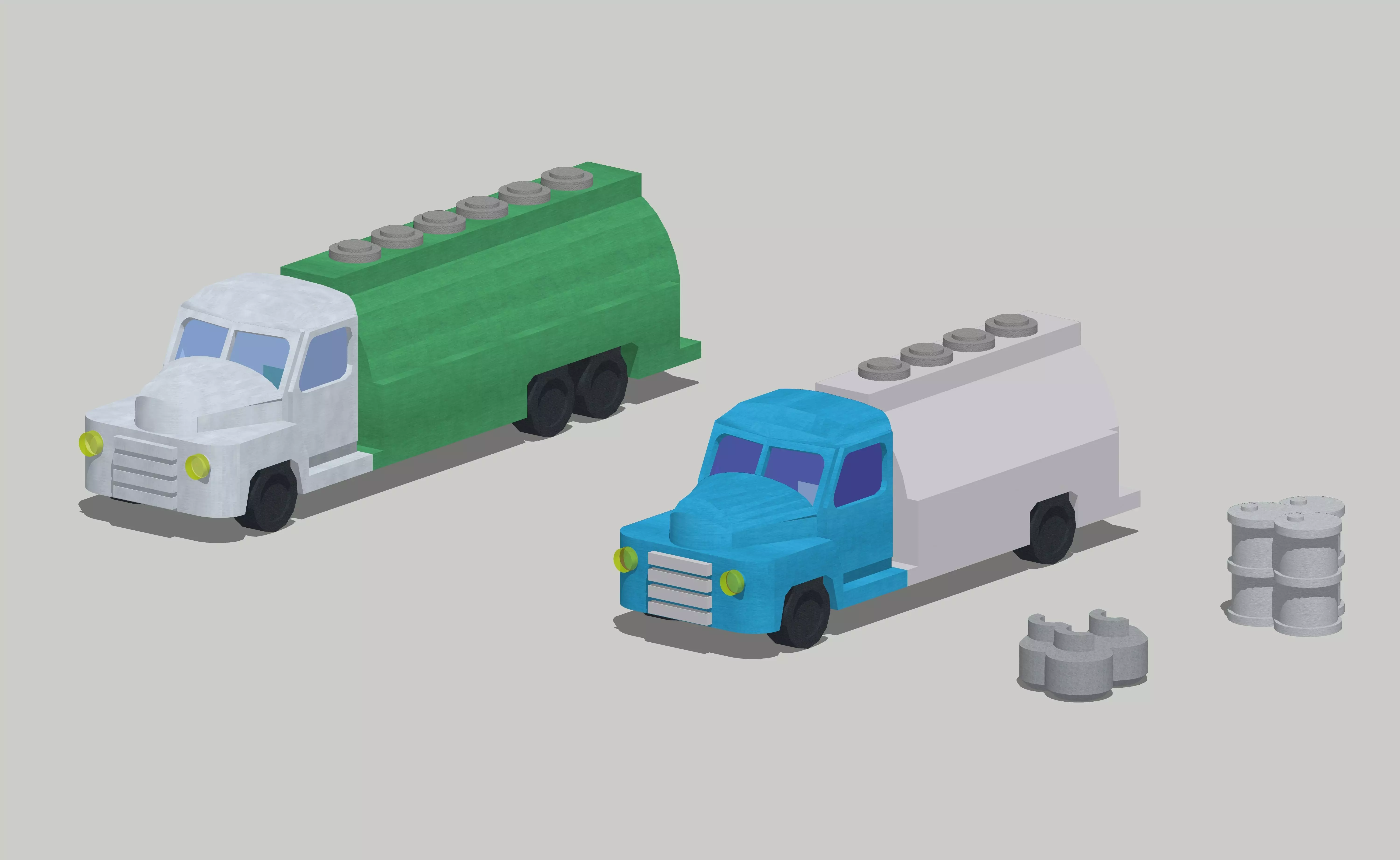 Fuel Trucks by Outland Models Low-poly 3D model