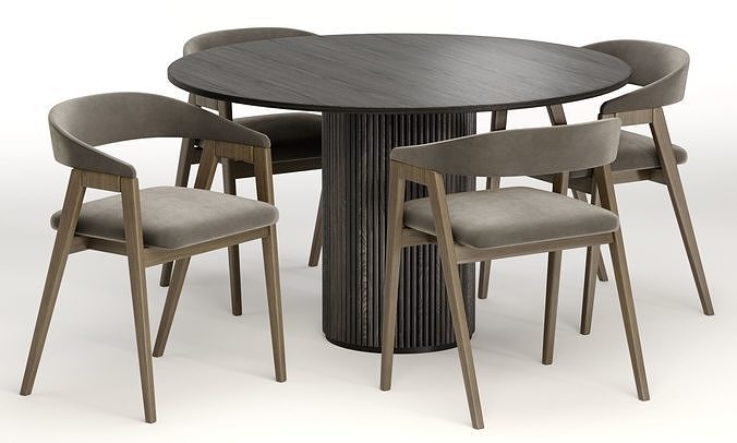 trevor chair with palaise dining table 3D model 4