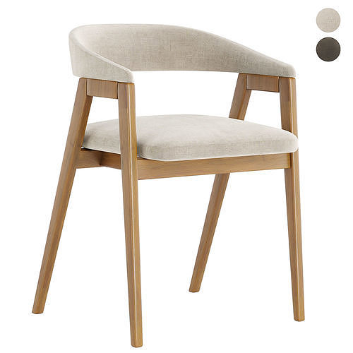 trevor chair with palaise dining table 3D model 7
