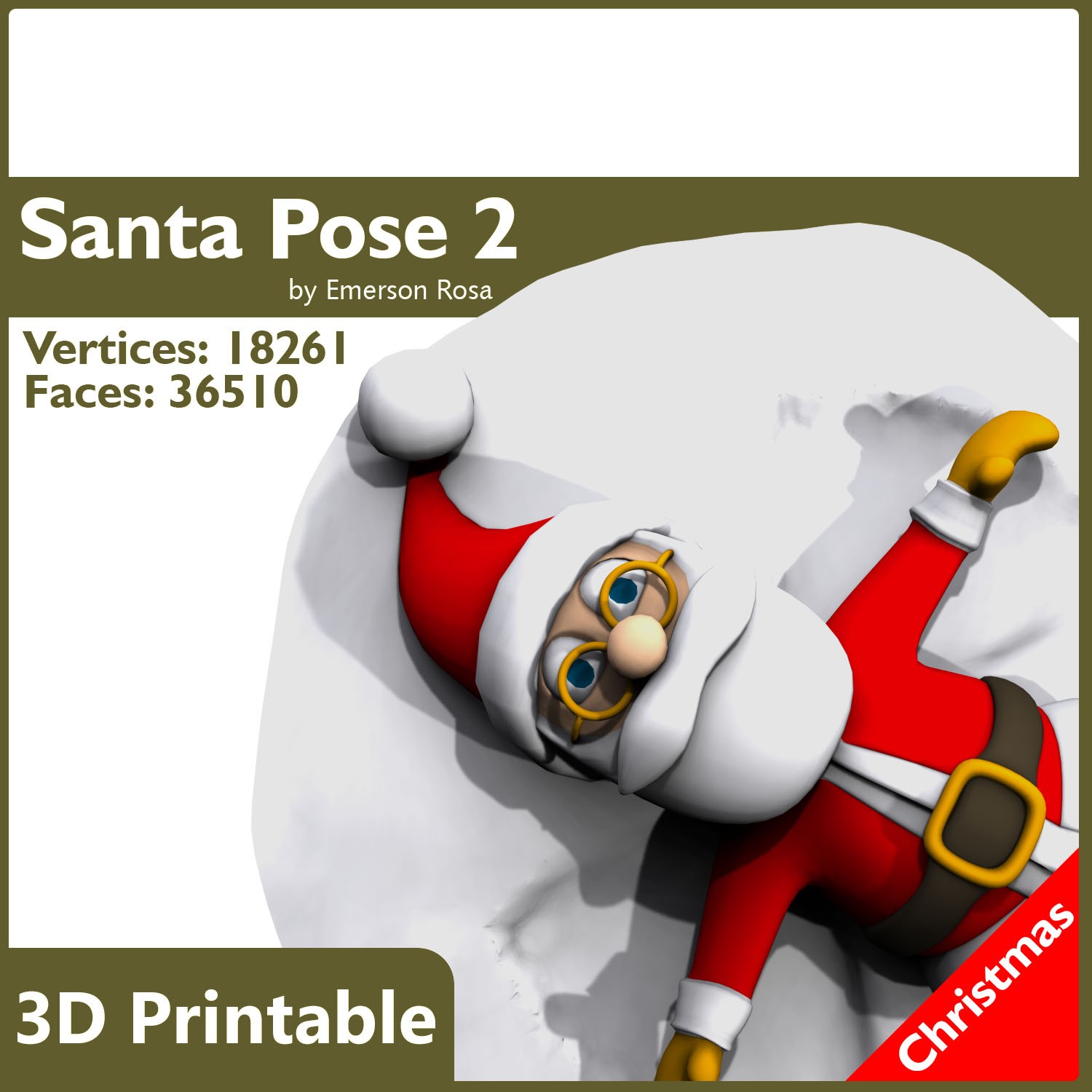 Pose 02 - Snow Angel Santa 3D print model_7