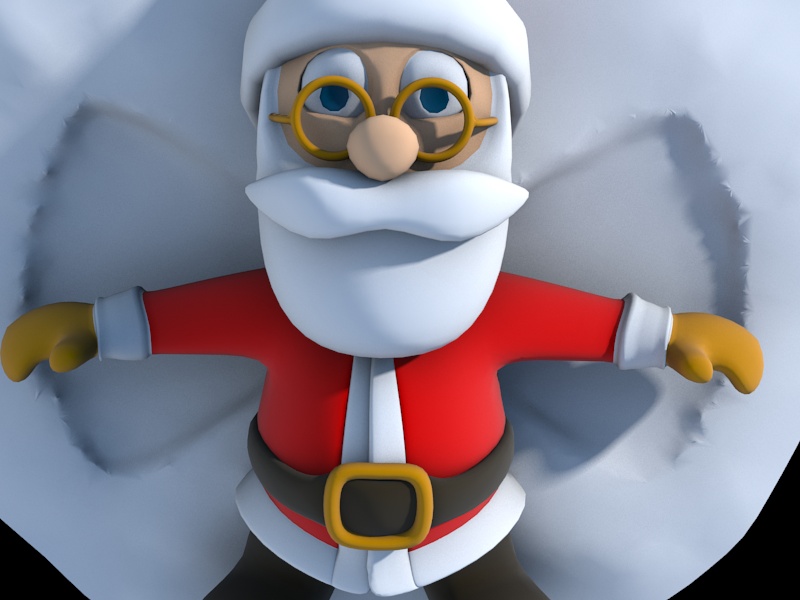 Pose 02 - Snow Angel Santa 3D print model_1