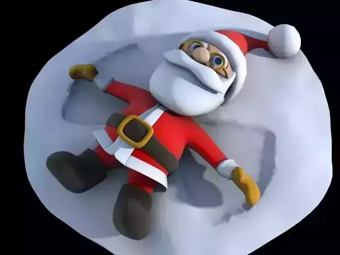 Pose 02 - Snow Angel Santa 3D print model