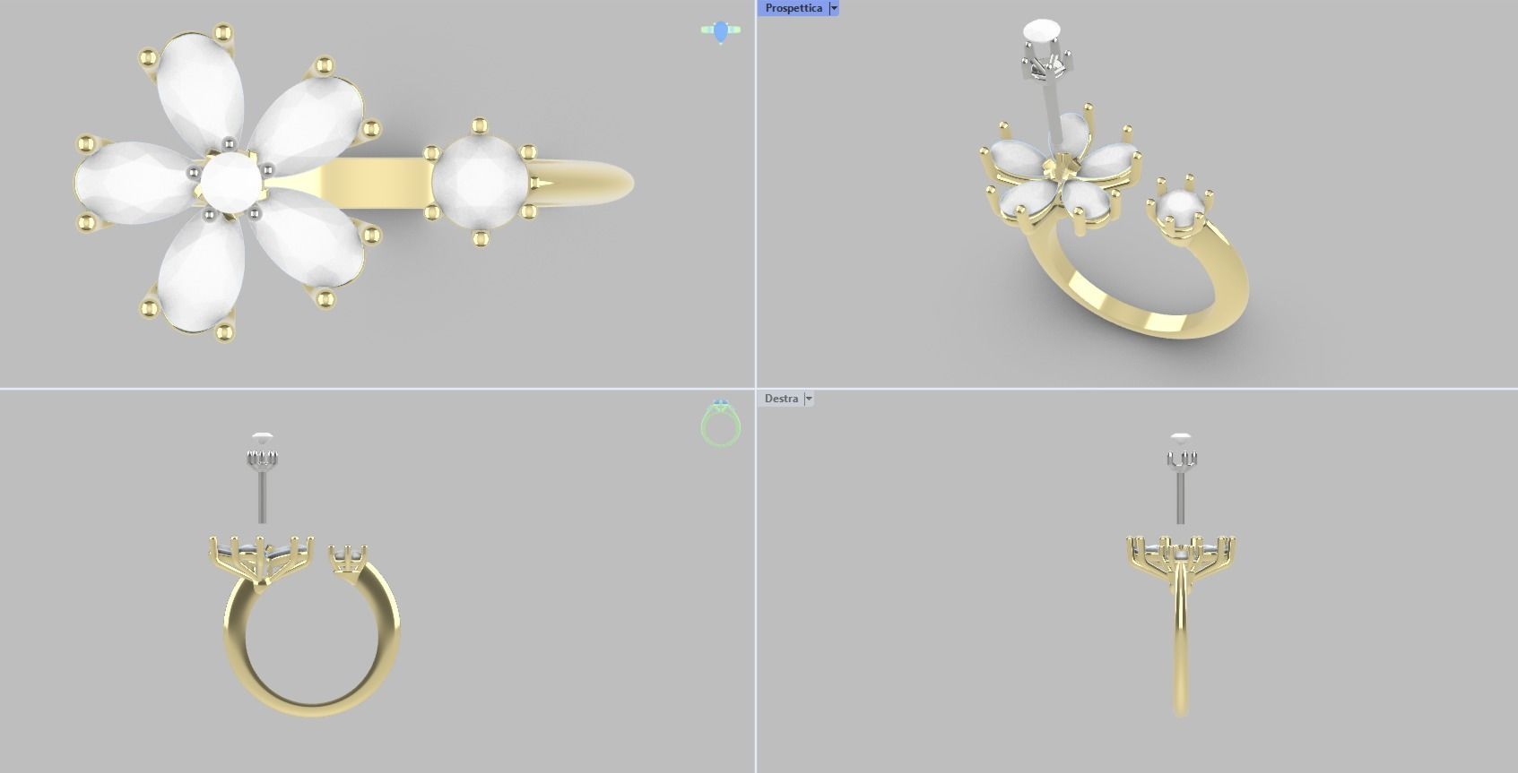 RING FLOWER 3D print model_3