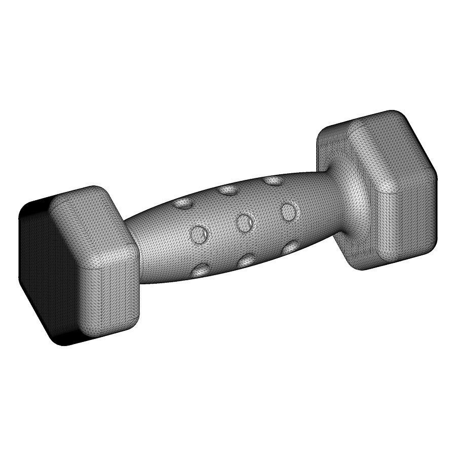 Rusty Iron Dumbbell 3D model_4