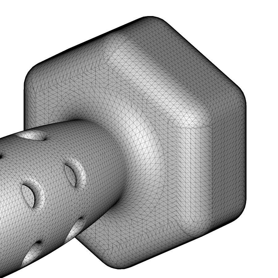 Rusty Iron Dumbbell 3D model_5