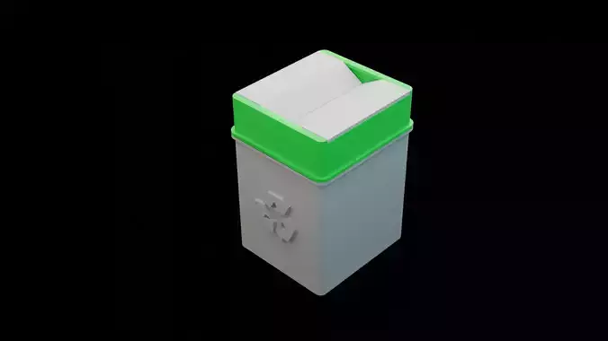3D Model Plastic Thrash Bin