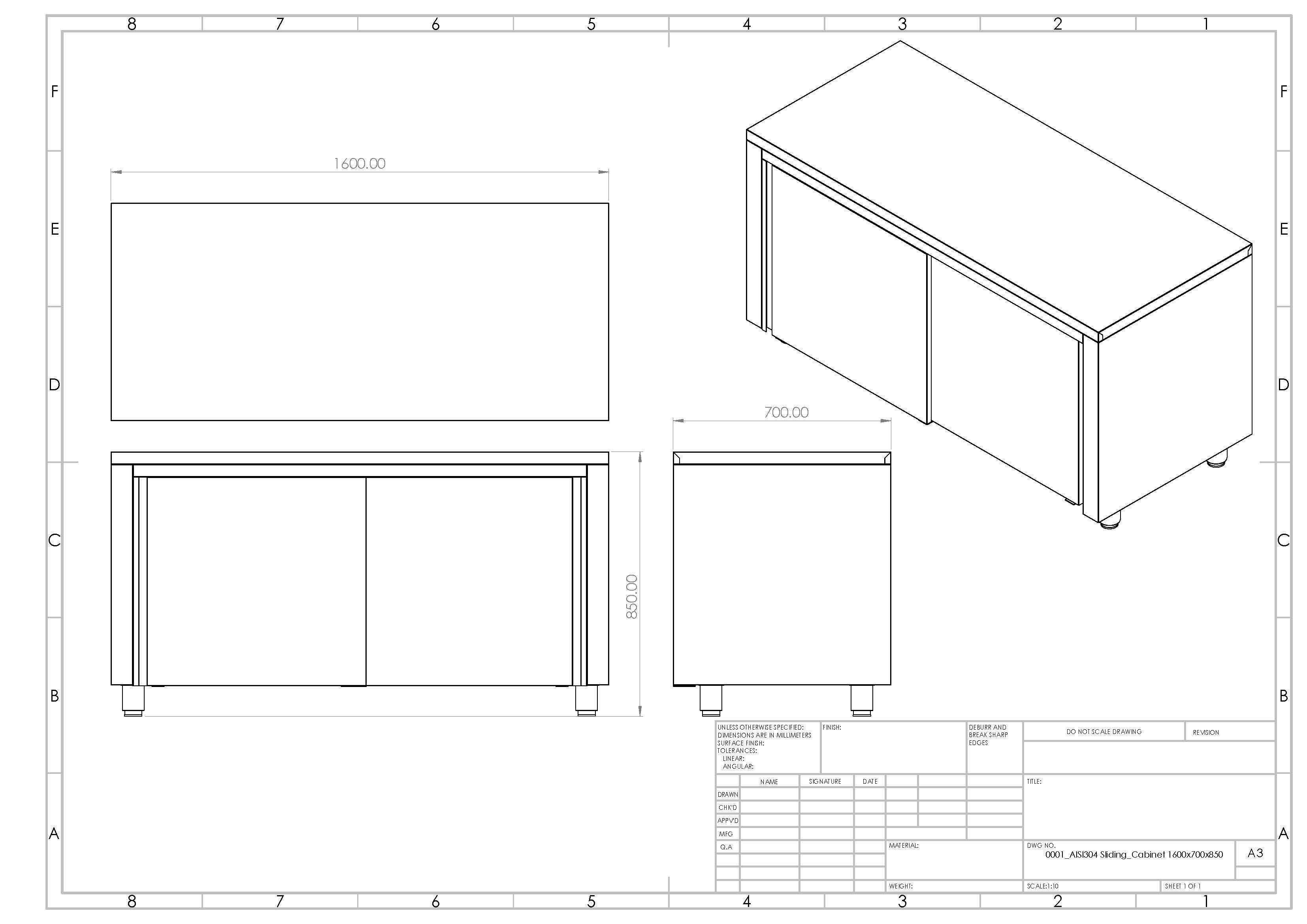 Worktable with Sliding Door - Ready to Manufacture 3D model_7