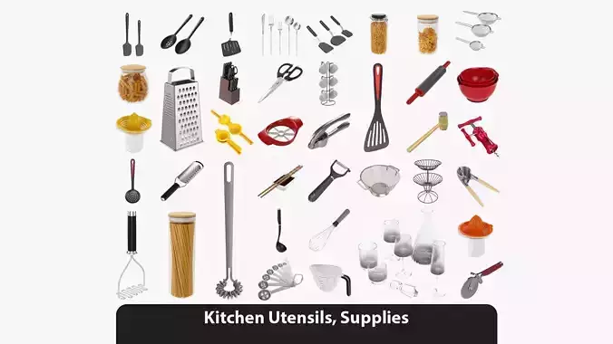 Kitchen Utensils Supplies 41 models 3D Model Collection