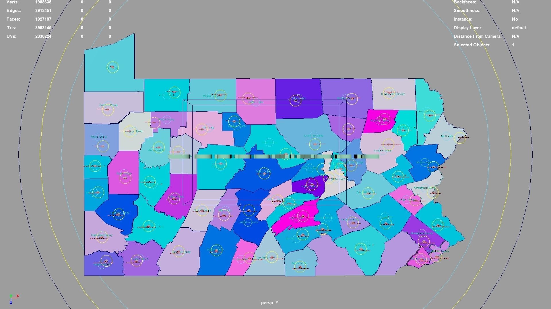 Pennsylvania  United States USA map region 3D model geography 3D model_1