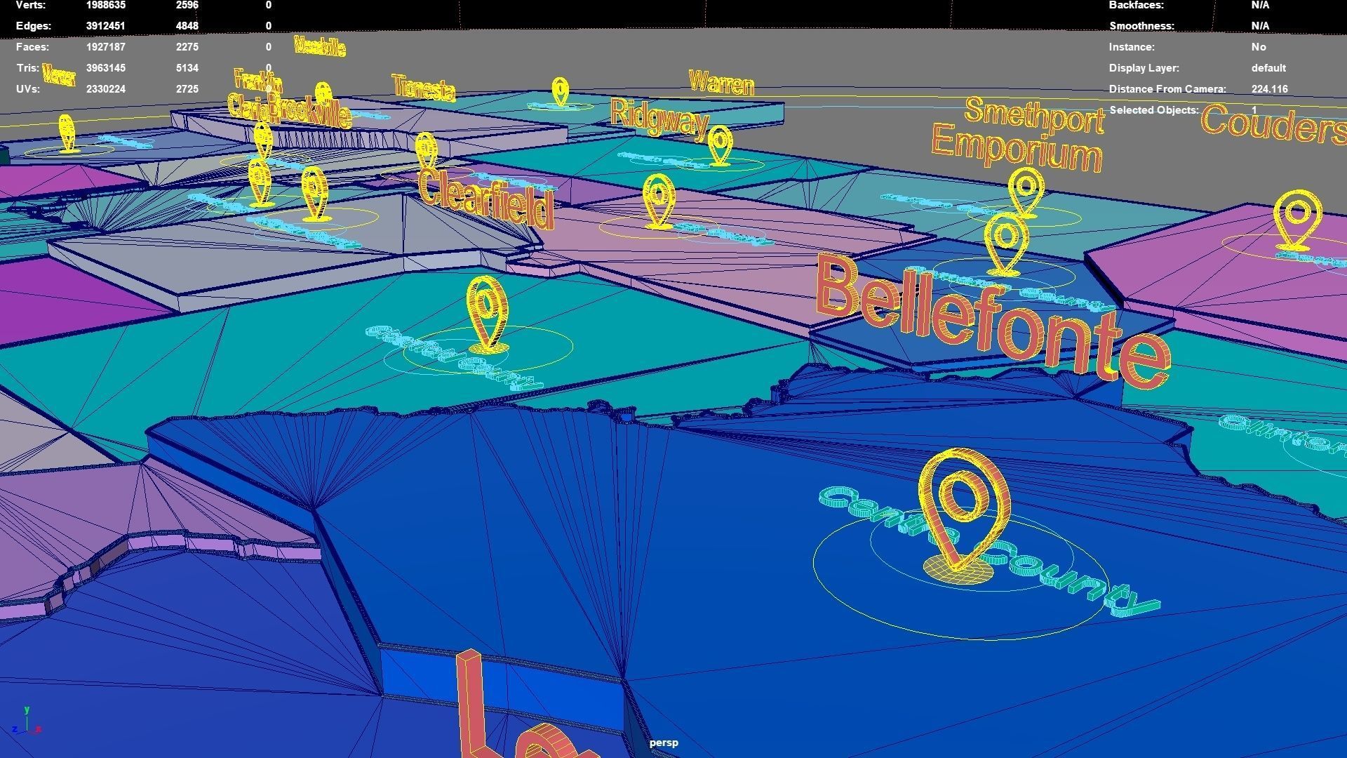 Pennsylvania  United States USA map region 3D model geography 3D model_8