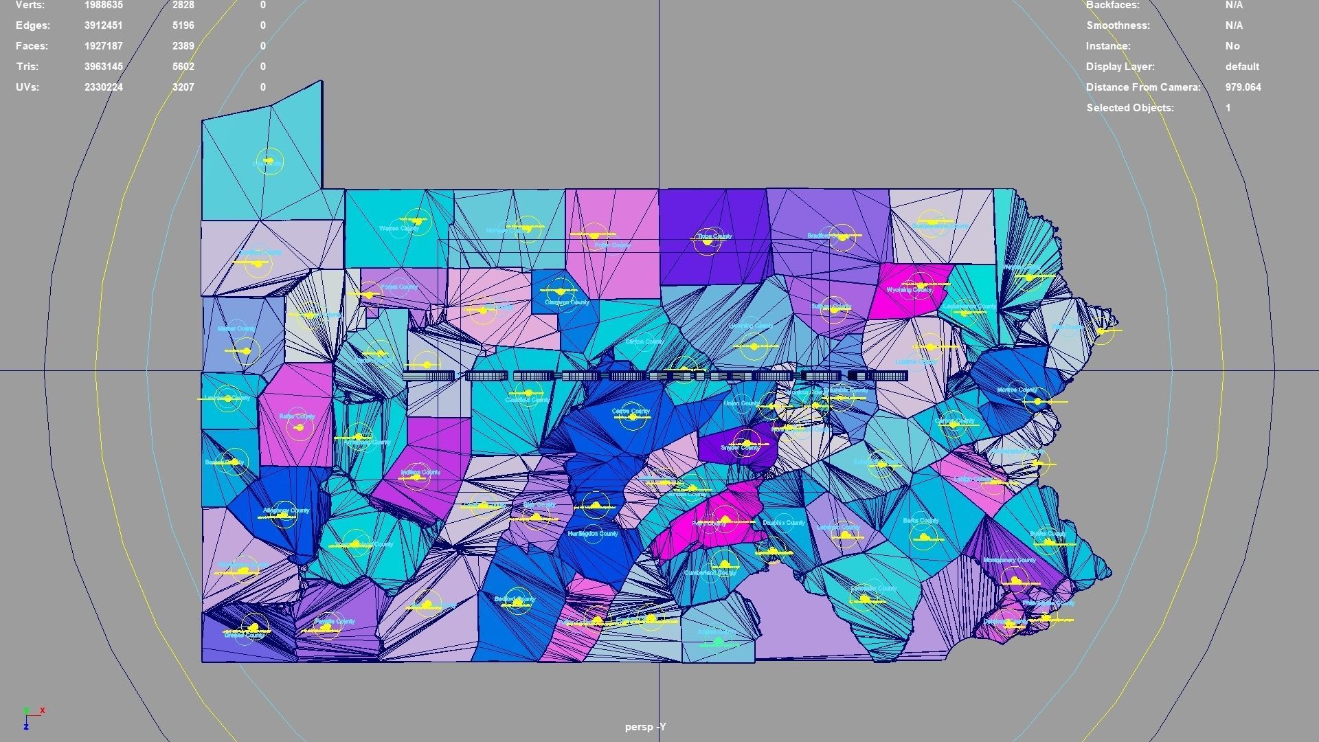 Pennsylvania  United States USA map region 3D model geography 3D model_4