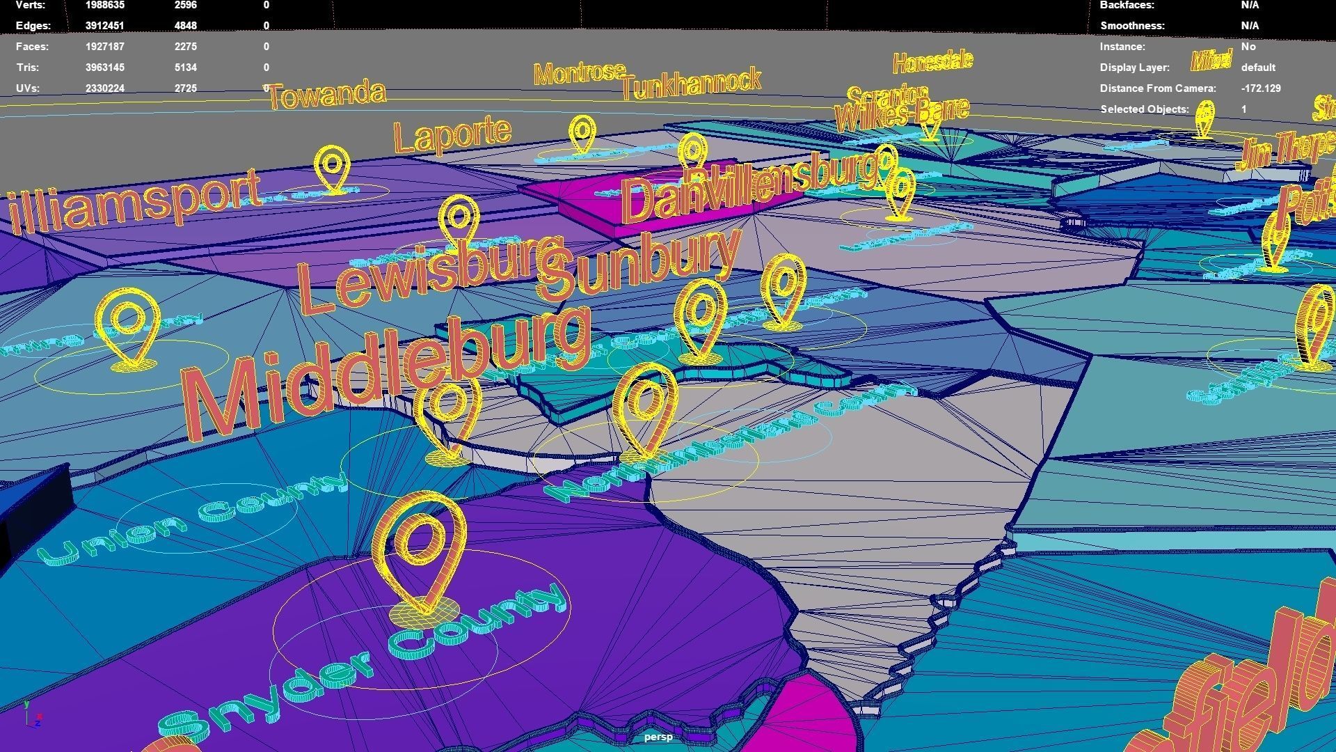 Pennsylvania  United States USA map region 3D model geography 3D model_7