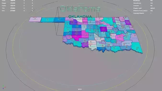 Oklahoma  United States USA map region 3D model geography