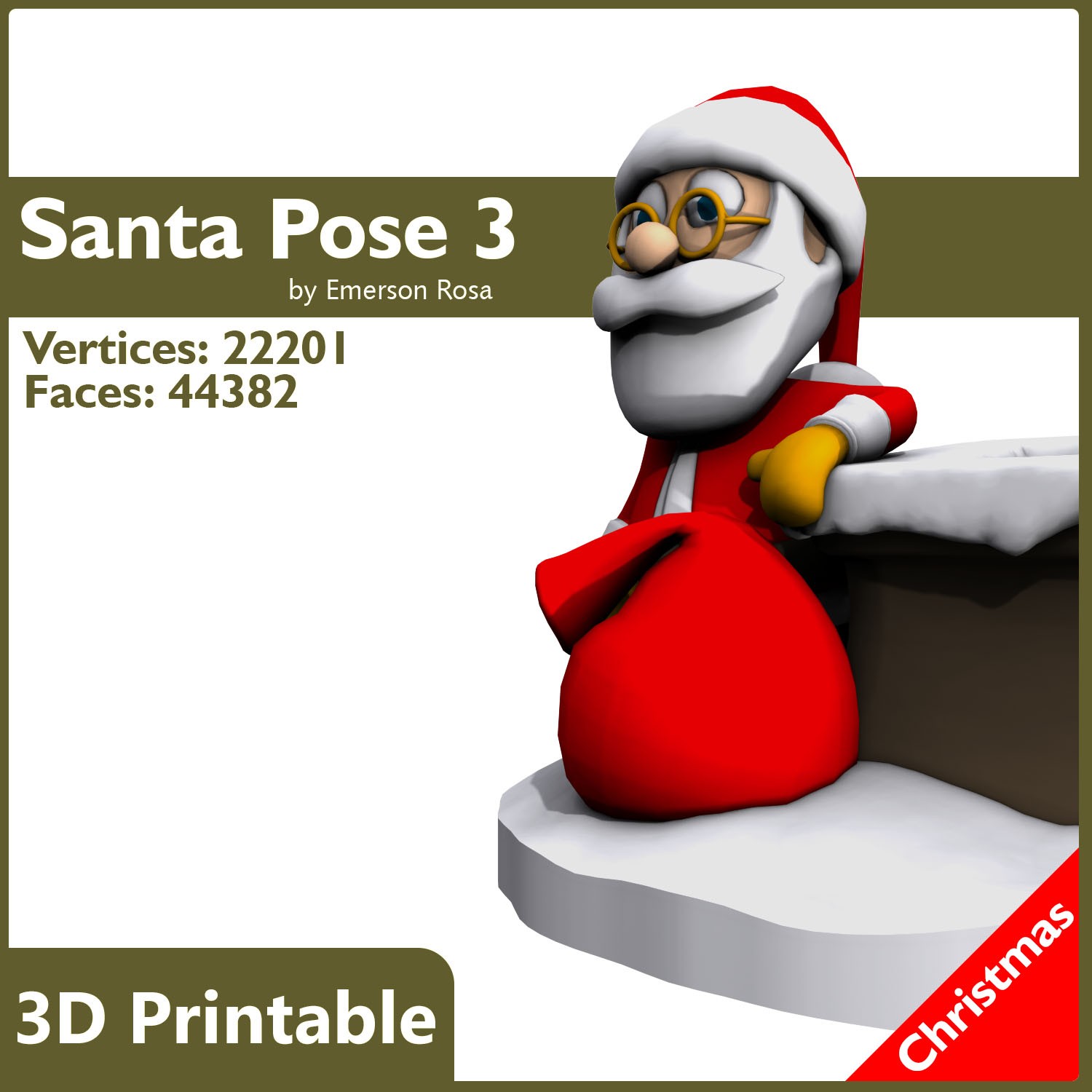Pose 03 - Santa on the Roof 3D print model_7