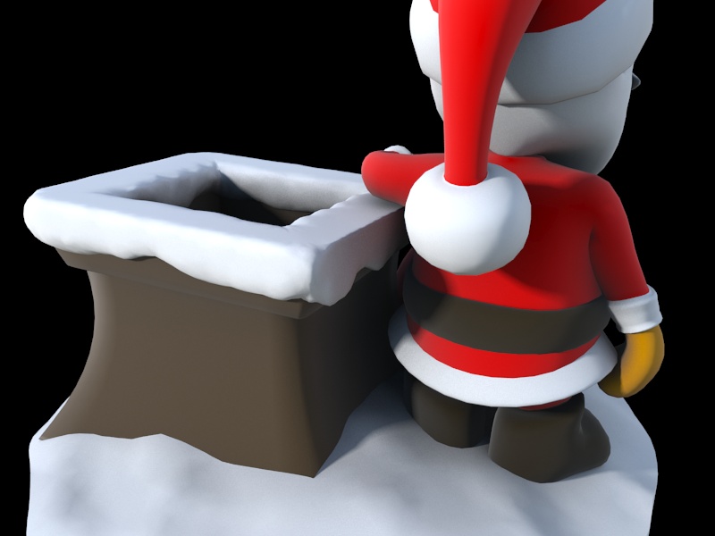 Pose 03 - Santa on the Roof 3D print model_2