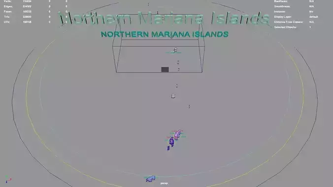 Northern Mariana Islands  United States USA map region 3D model