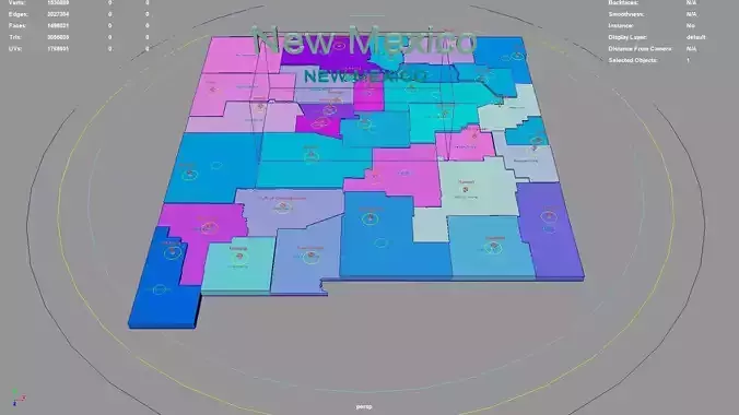 New Mexico  United States USA map region 3D model geography 3D model
