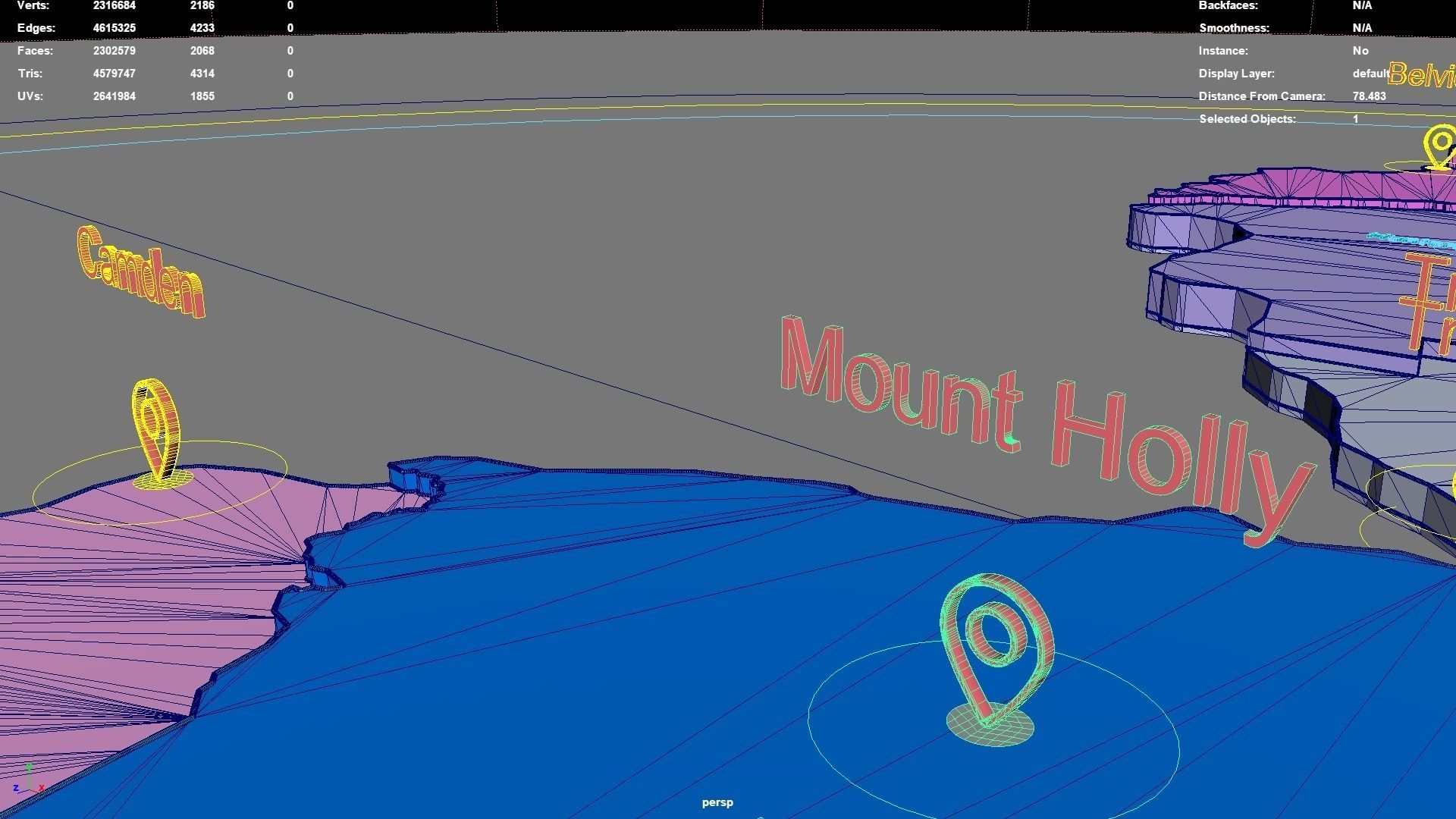 New Jersey  United States USA map region 3D model geography 3D model_8