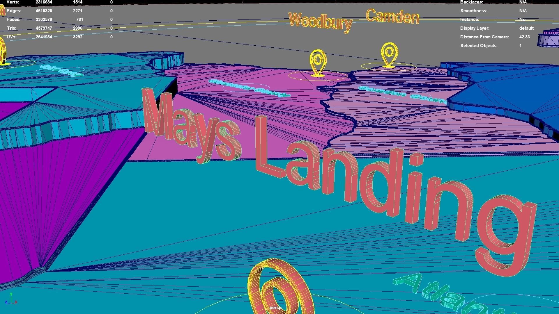 New Jersey  United States USA map region 3D model geography 3D model_9