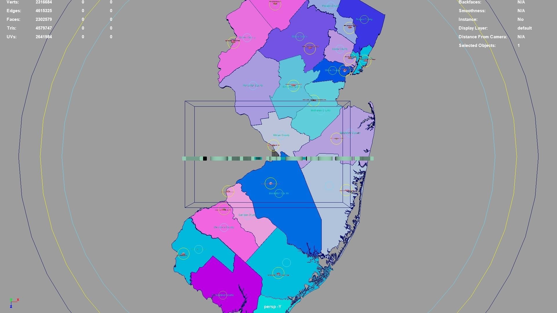 New Jersey  United States USA map region 3D model geography 3D model_1