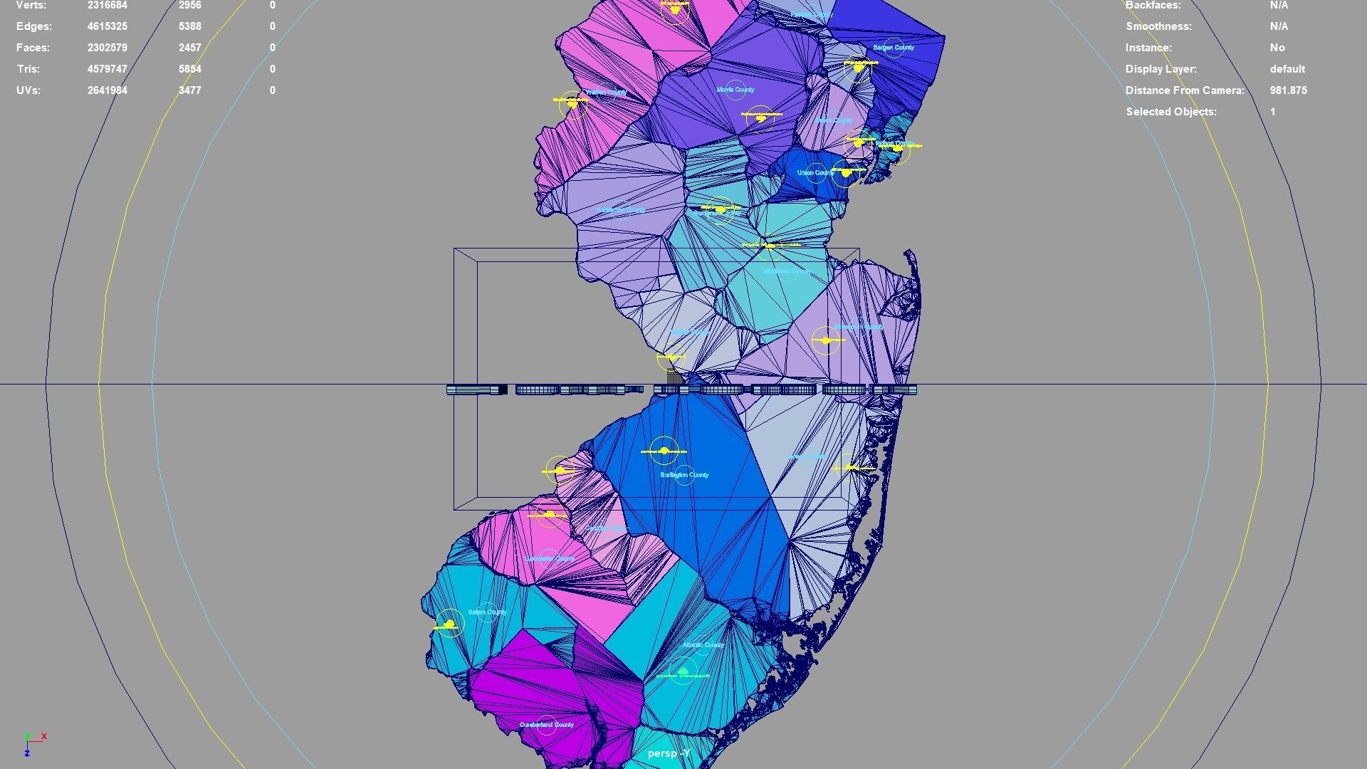 New Jersey  United States USA map region 3D model geography 3D model_4