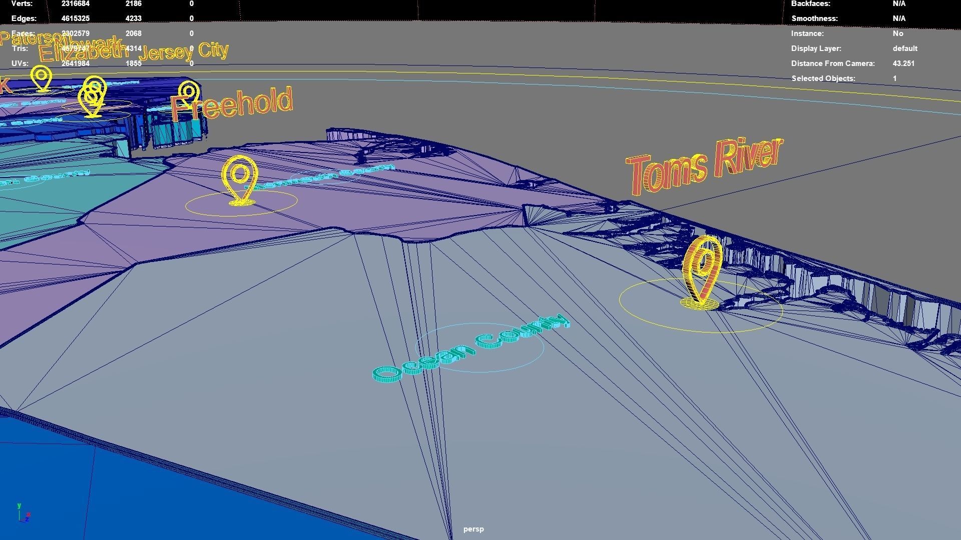 New Jersey  United States USA map region 3D model geography 3D model_7