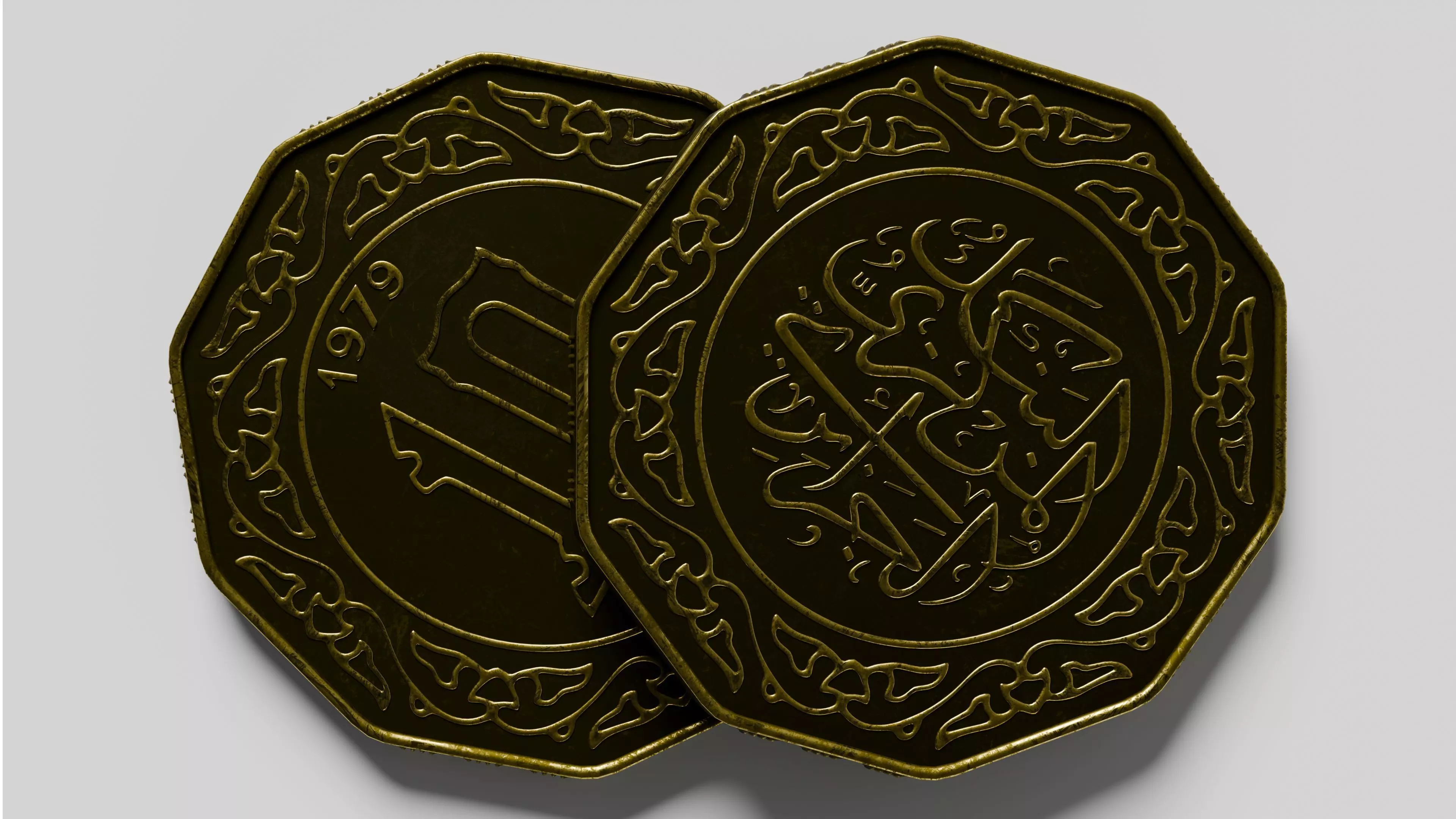 Algerian coin v2 3D model_8