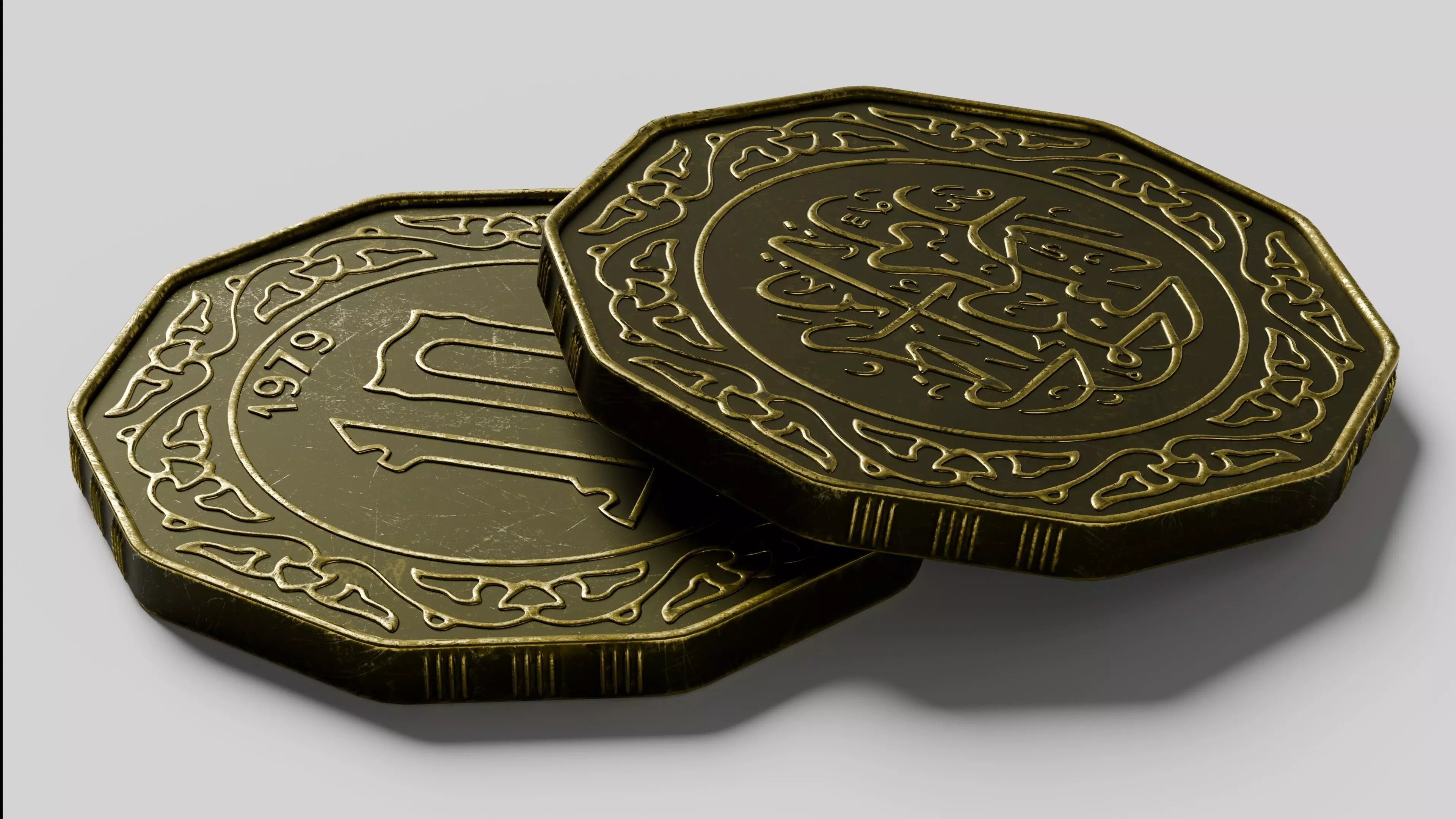 Algerian coin v2 3D model_6