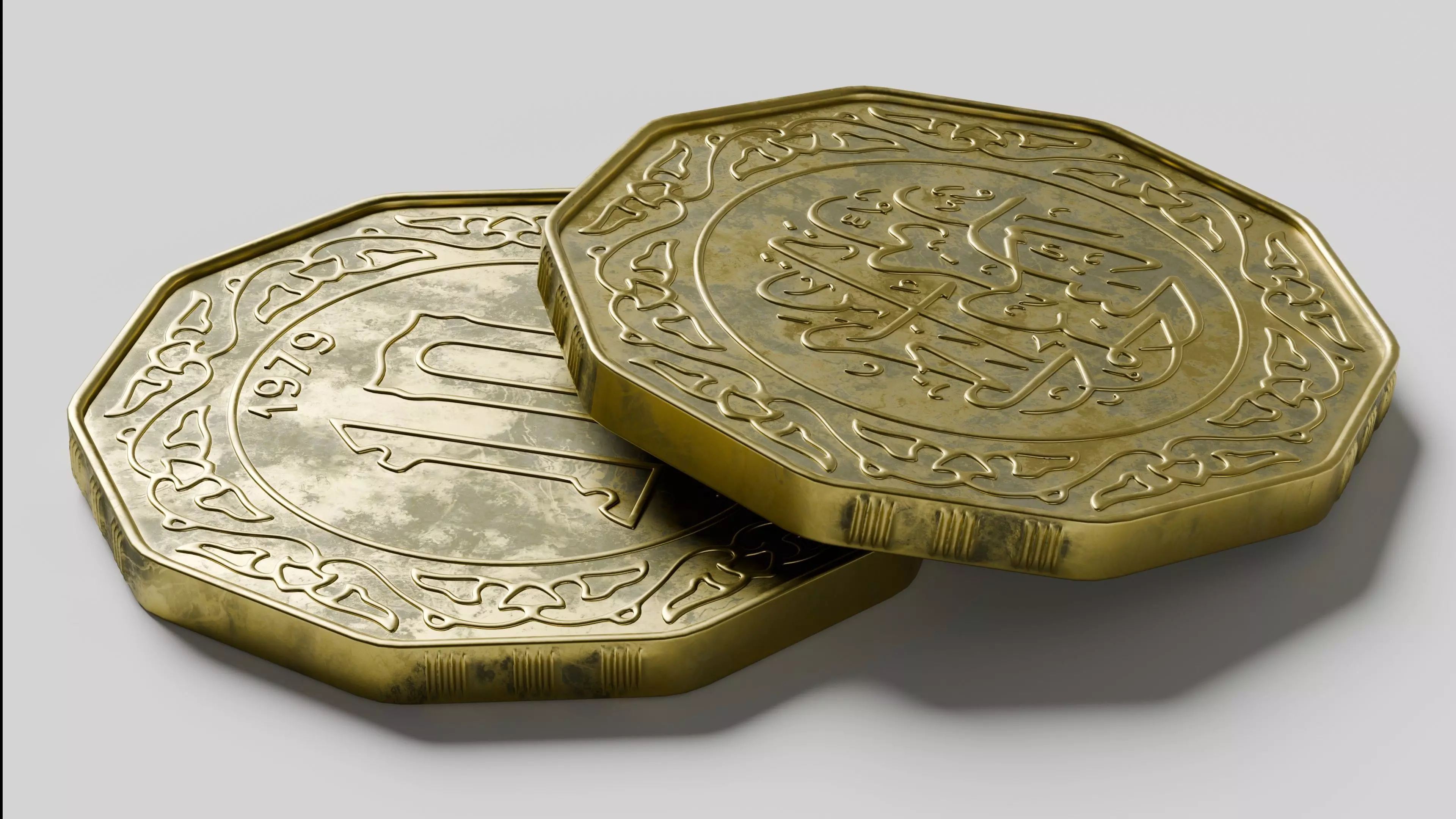 Algerian coin v2 3D model_0