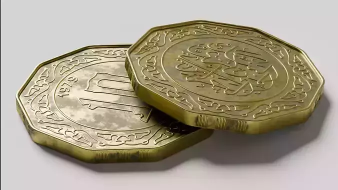 Algerian coin v2 3D model