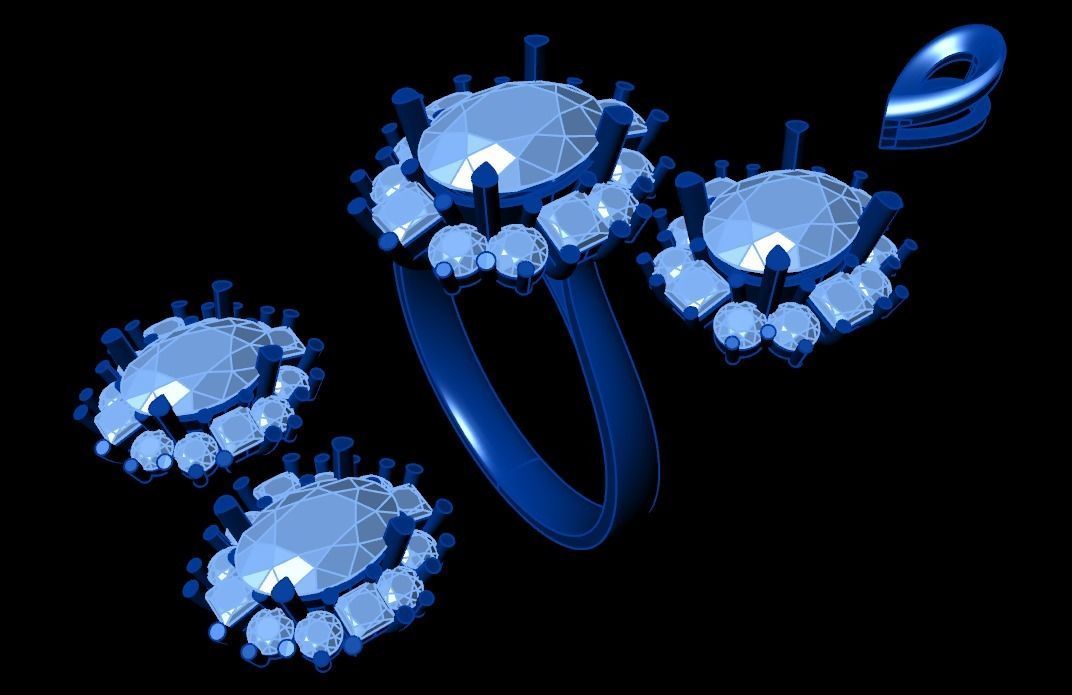 Diamond Jewellery Sets Concept 3D print model_1