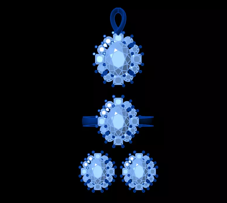 Diamond Jewellery Sets Concept 3D print model_0