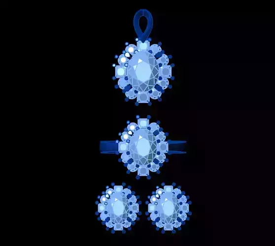 Diamond Jewellery Sets Concept 3D print model