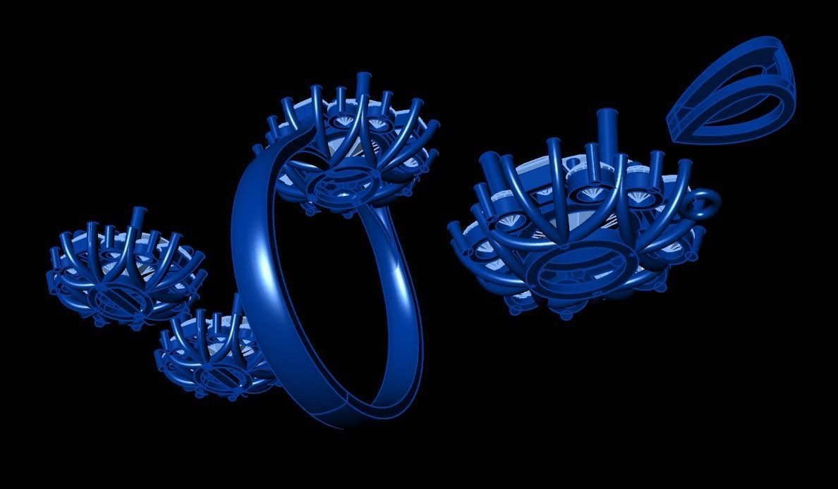 Diamond Jewellery Sets Concept 3D print model_2
