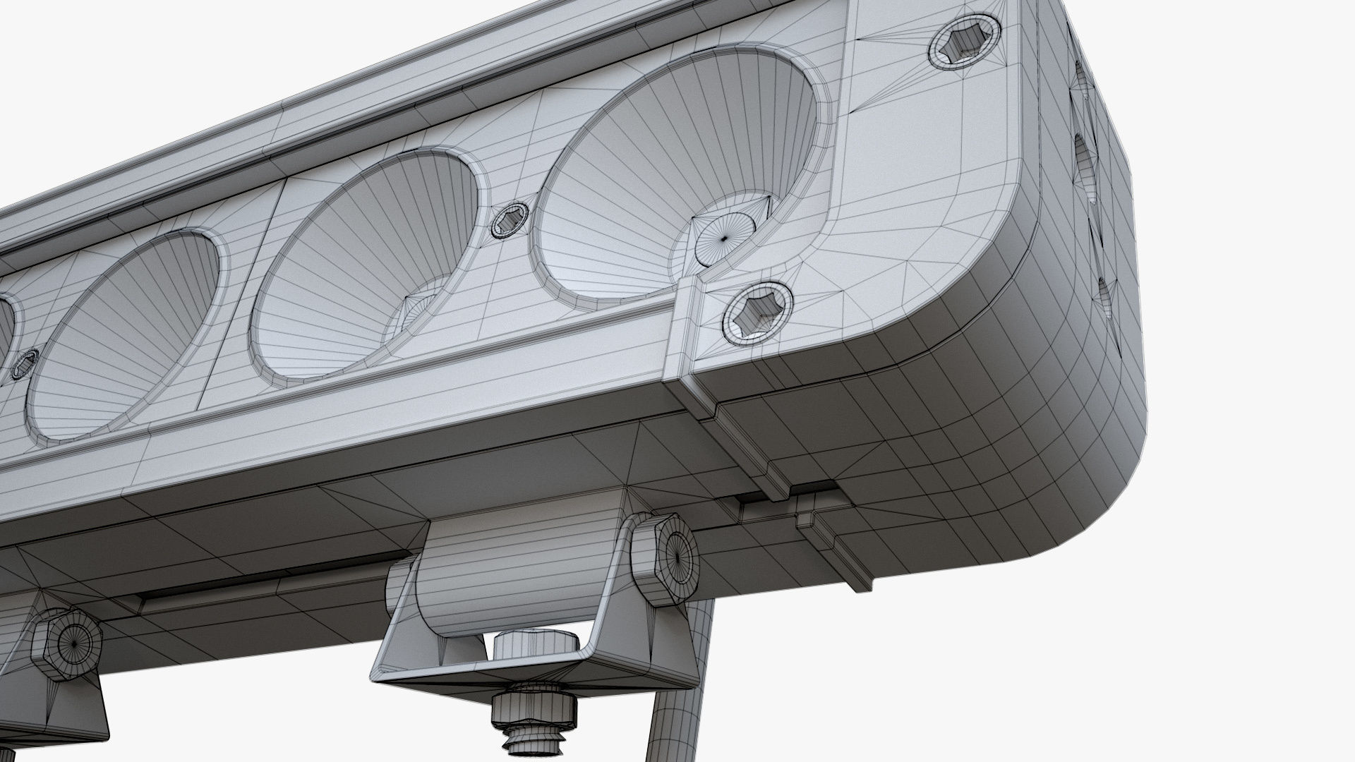 Medium Amber LED Light Bar 3D model_16