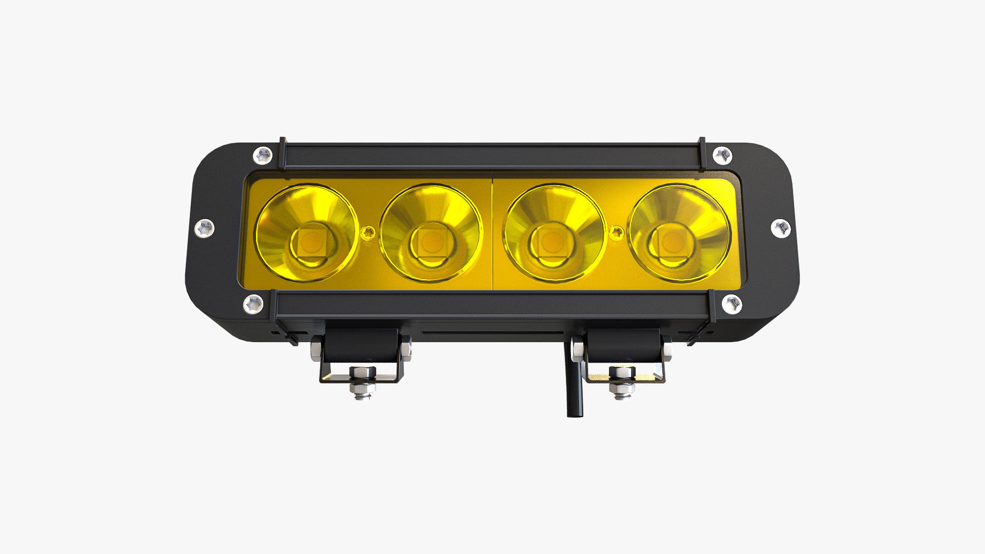 Medium Amber LED Light Bar 3D model_2