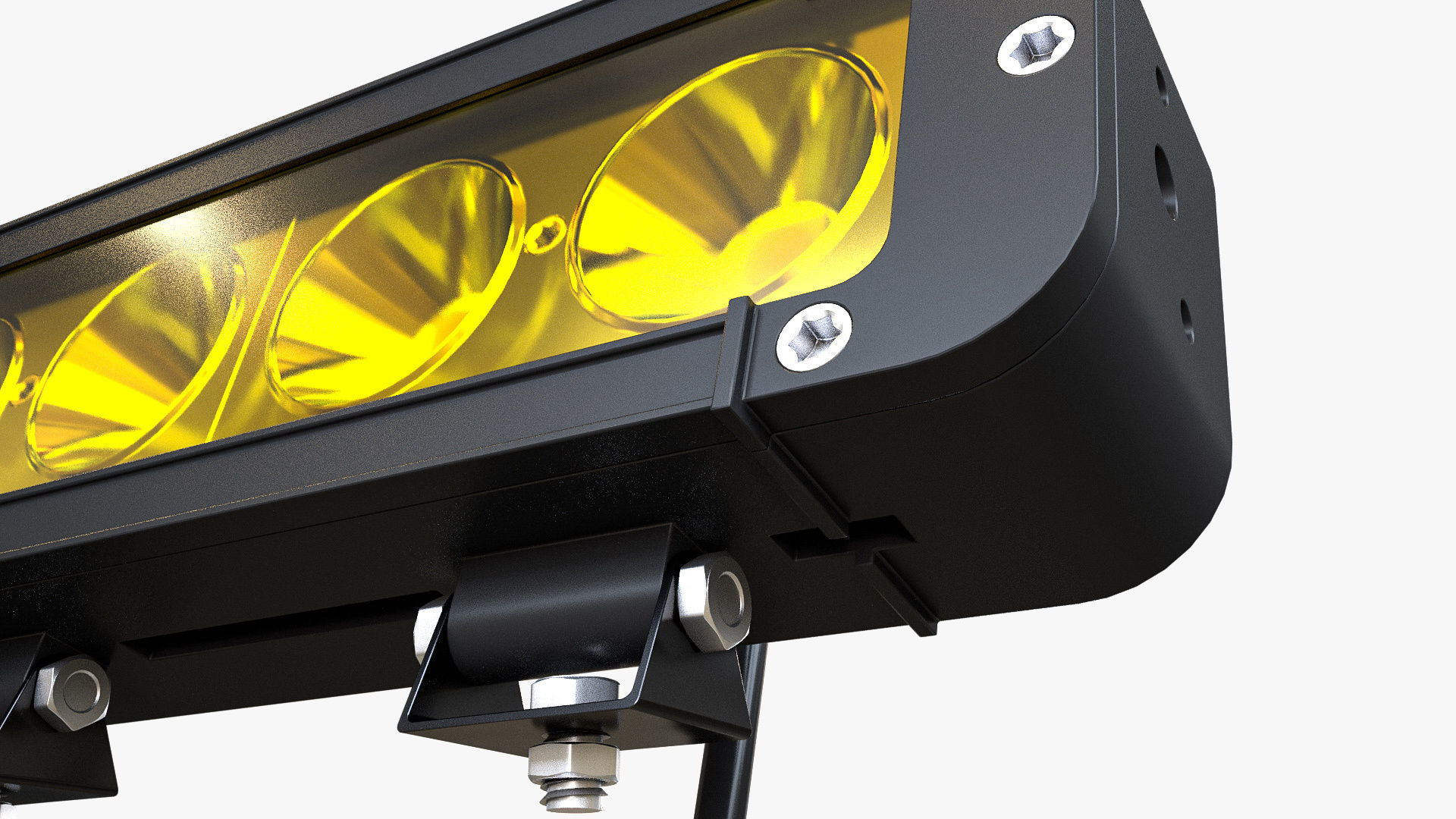 Medium Amber LED Light Bar 3D model_8