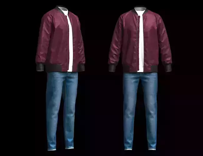 Mens Winter Jacket Outfit 3d Model