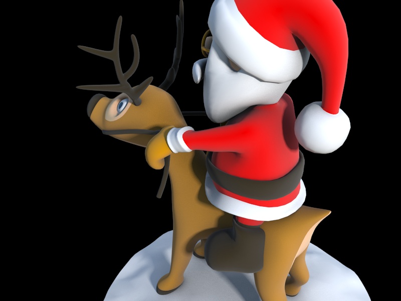 Pose 04 - Santa and the Reindeer 3D print model_2