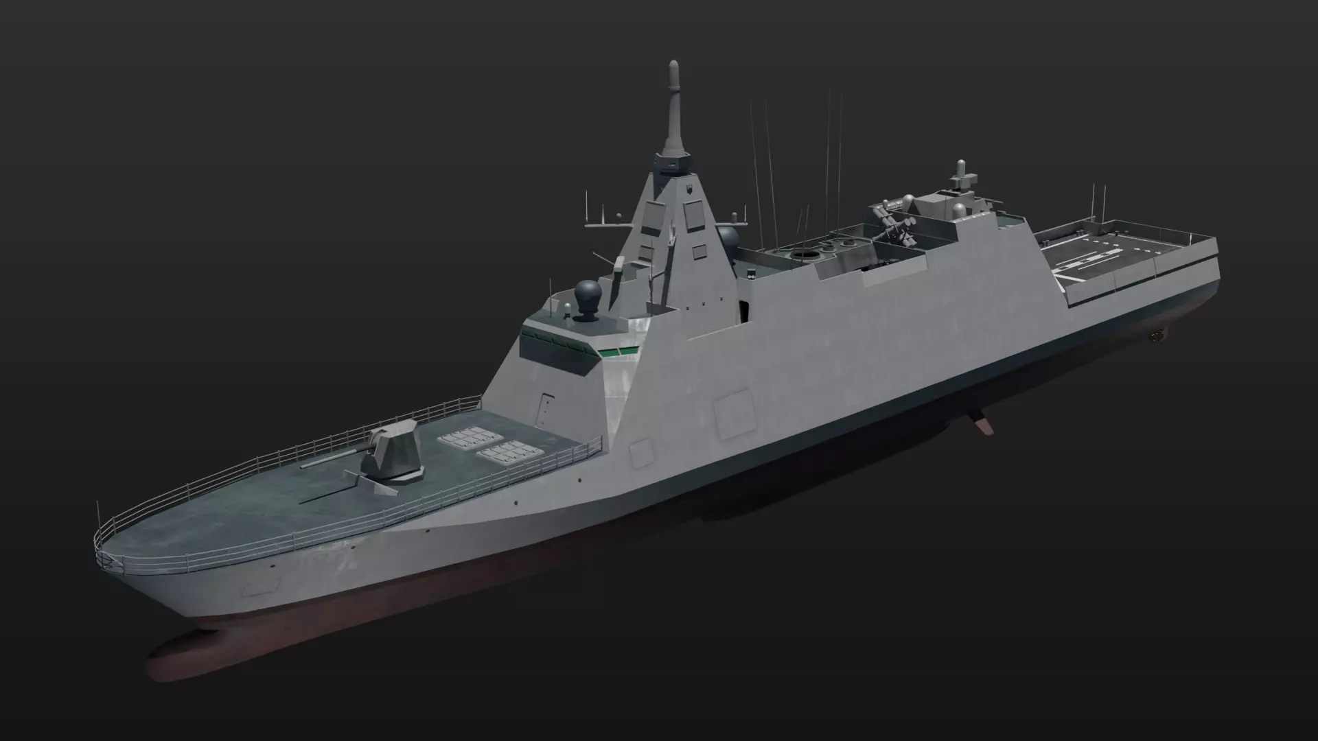 3D JMSDF Mogami class frigate 3D model_0
