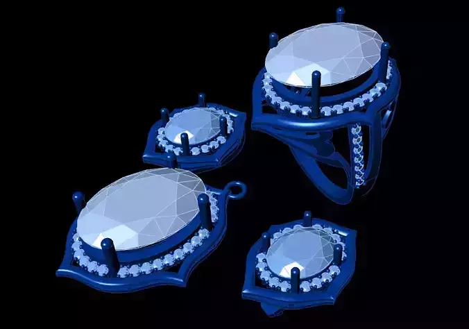 Diamond Jewellery Sets Concept 3D print model