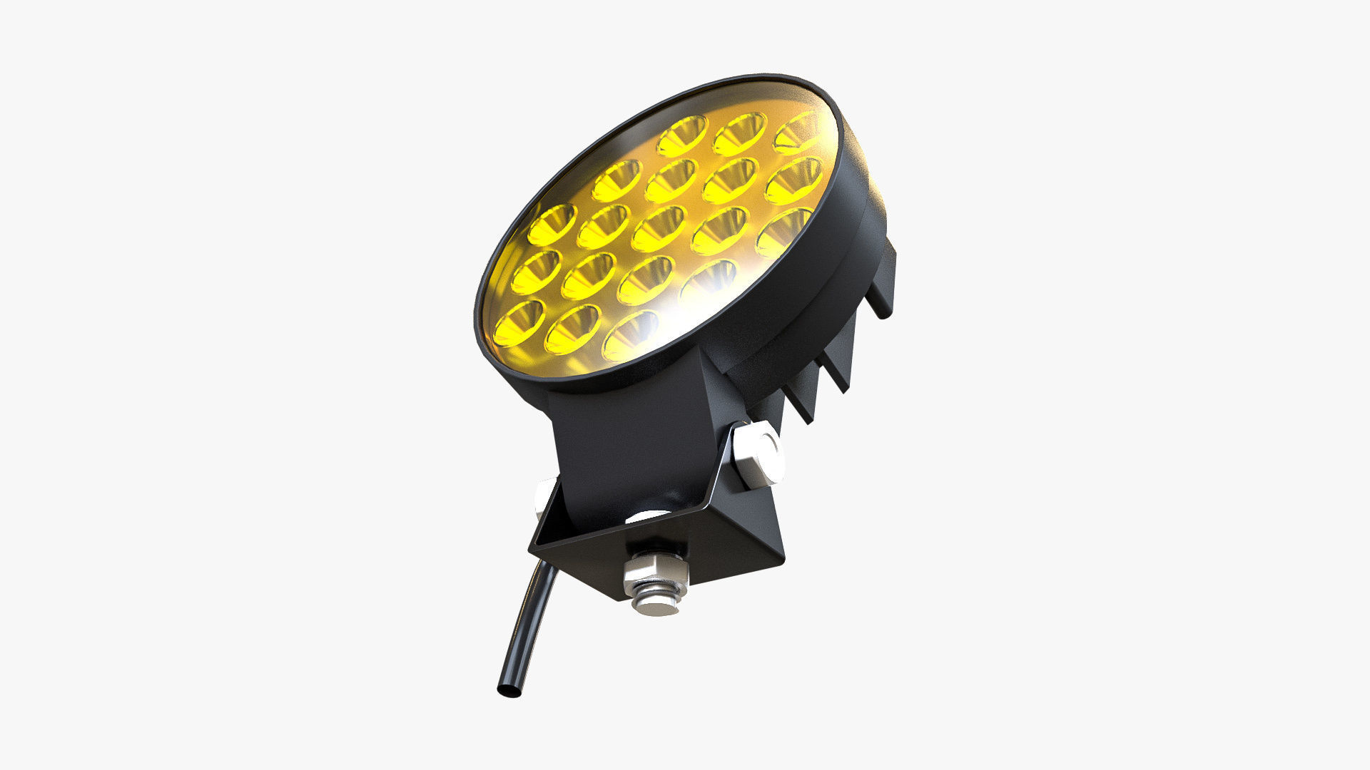 Circular Amber LED Light Bar 3D model_6