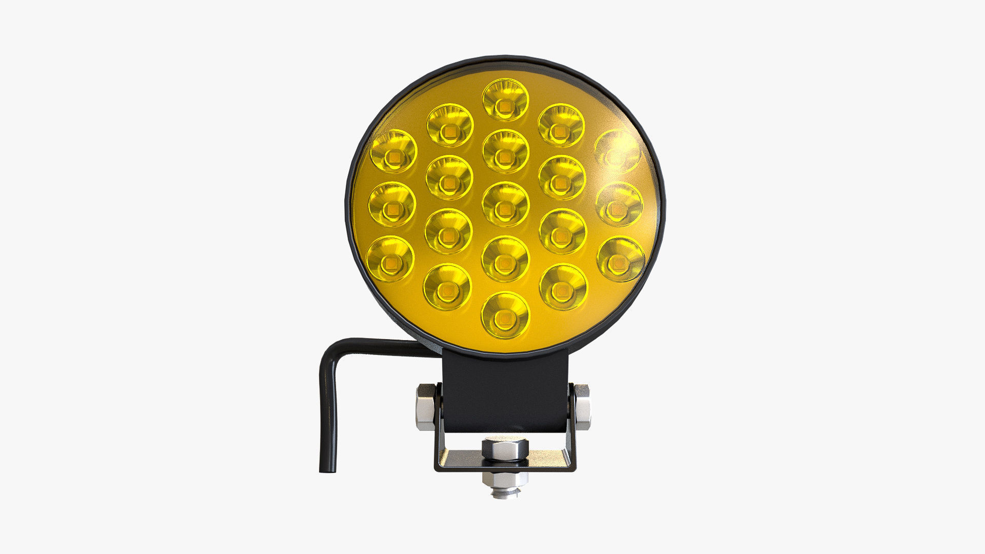 Circular Amber LED Light Bar 3D model_2