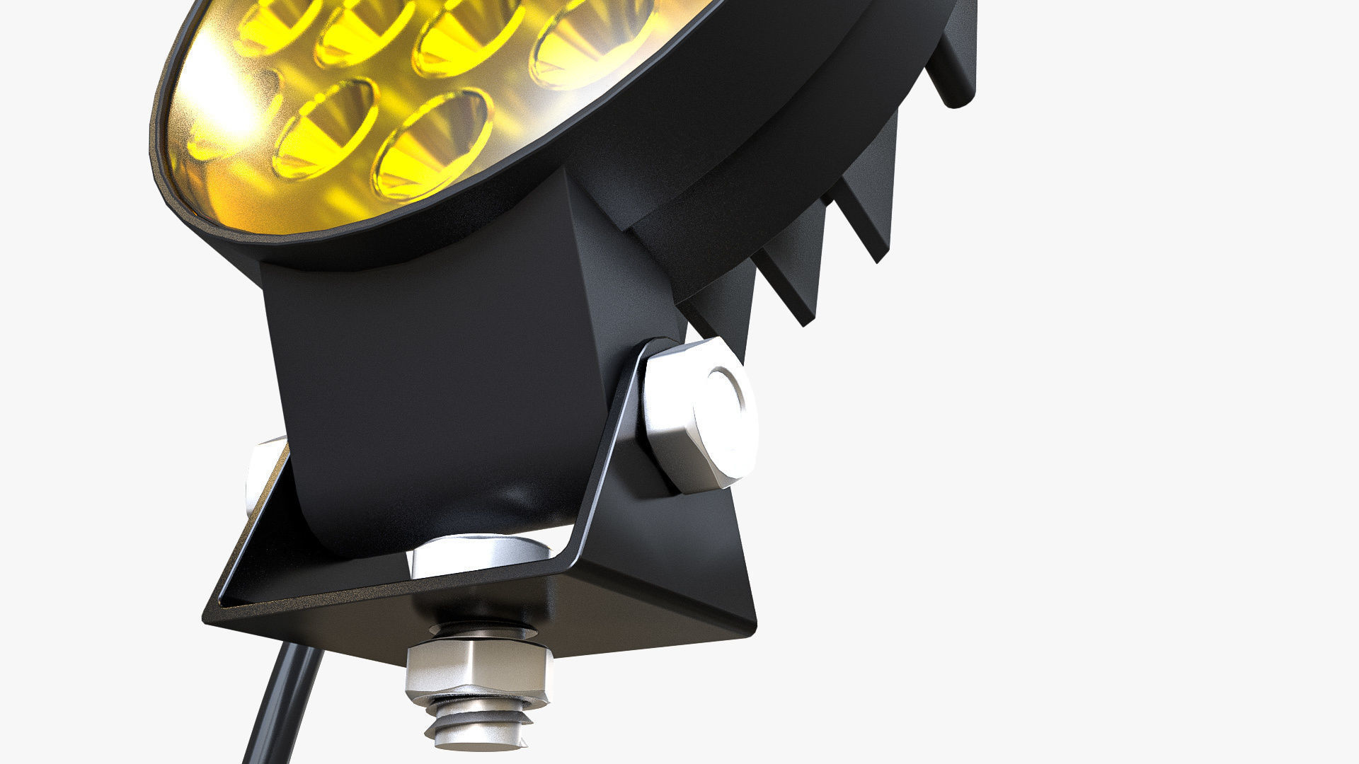 Circular Amber LED Light Bar 3D model_8