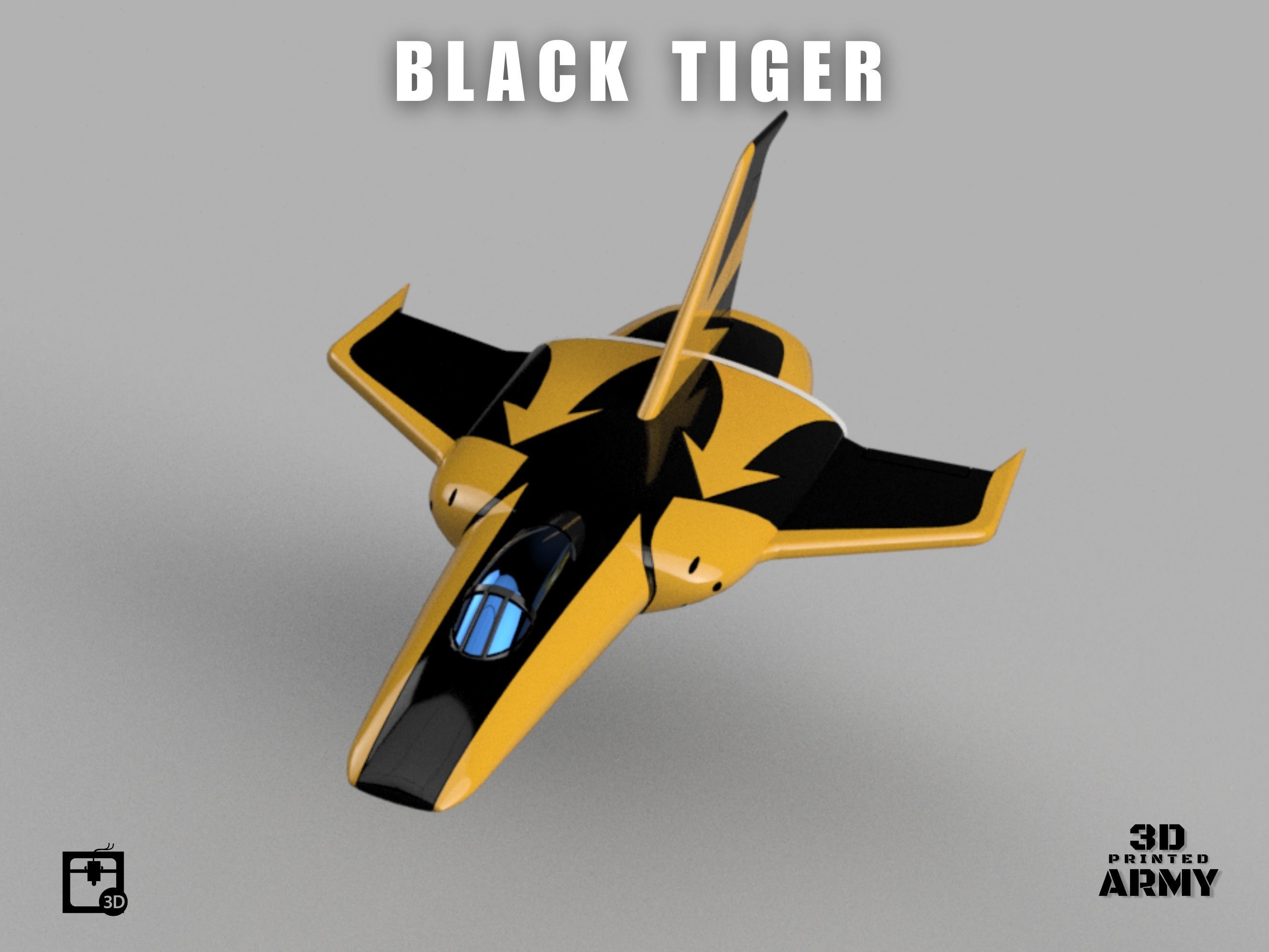 Cosmo Black Tiger  - Space battleship Yamato - STL files 3D print model_10