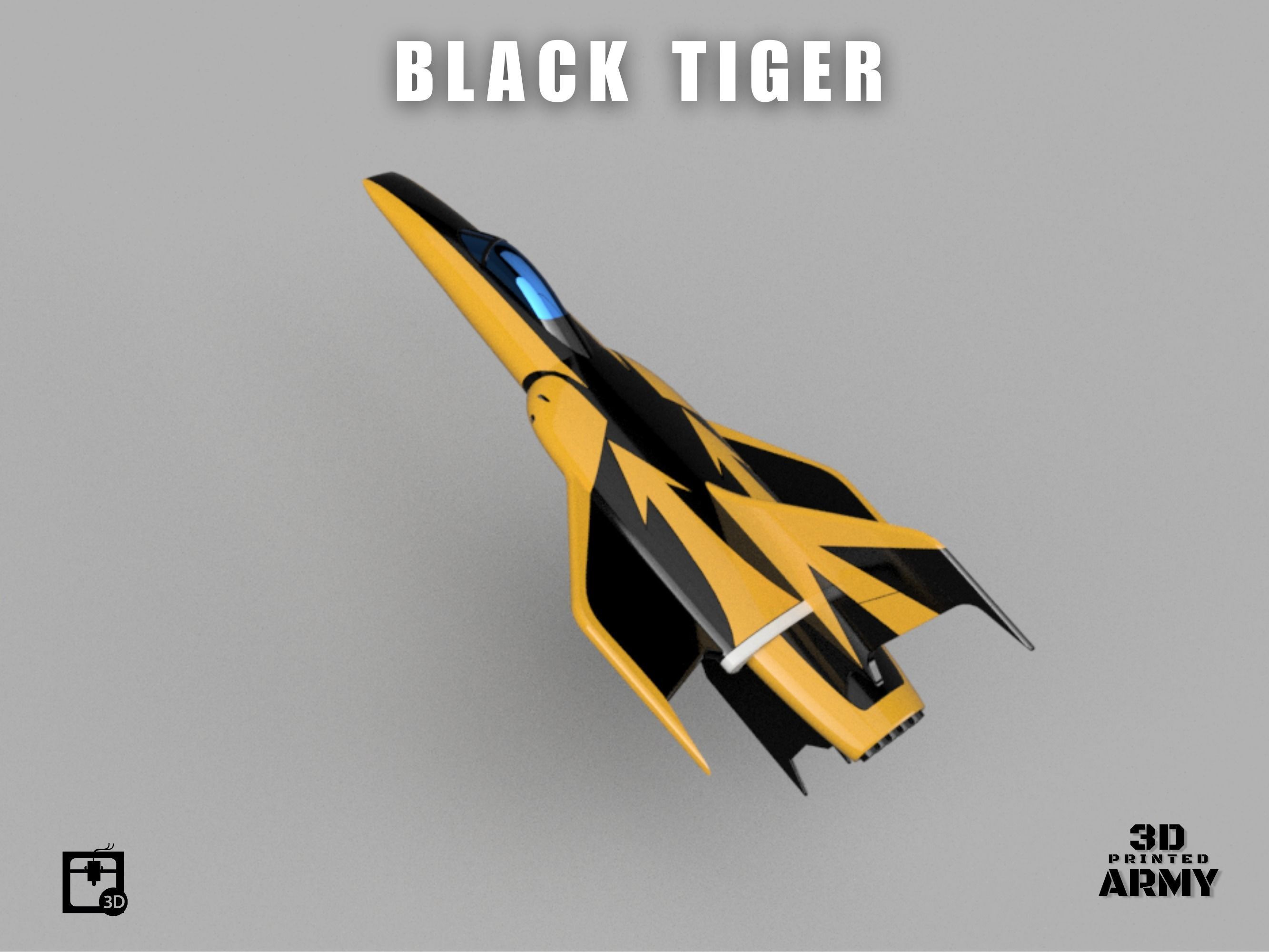 Cosmo Black Tiger  - Space battleship Yamato - STL files 3D print model_11