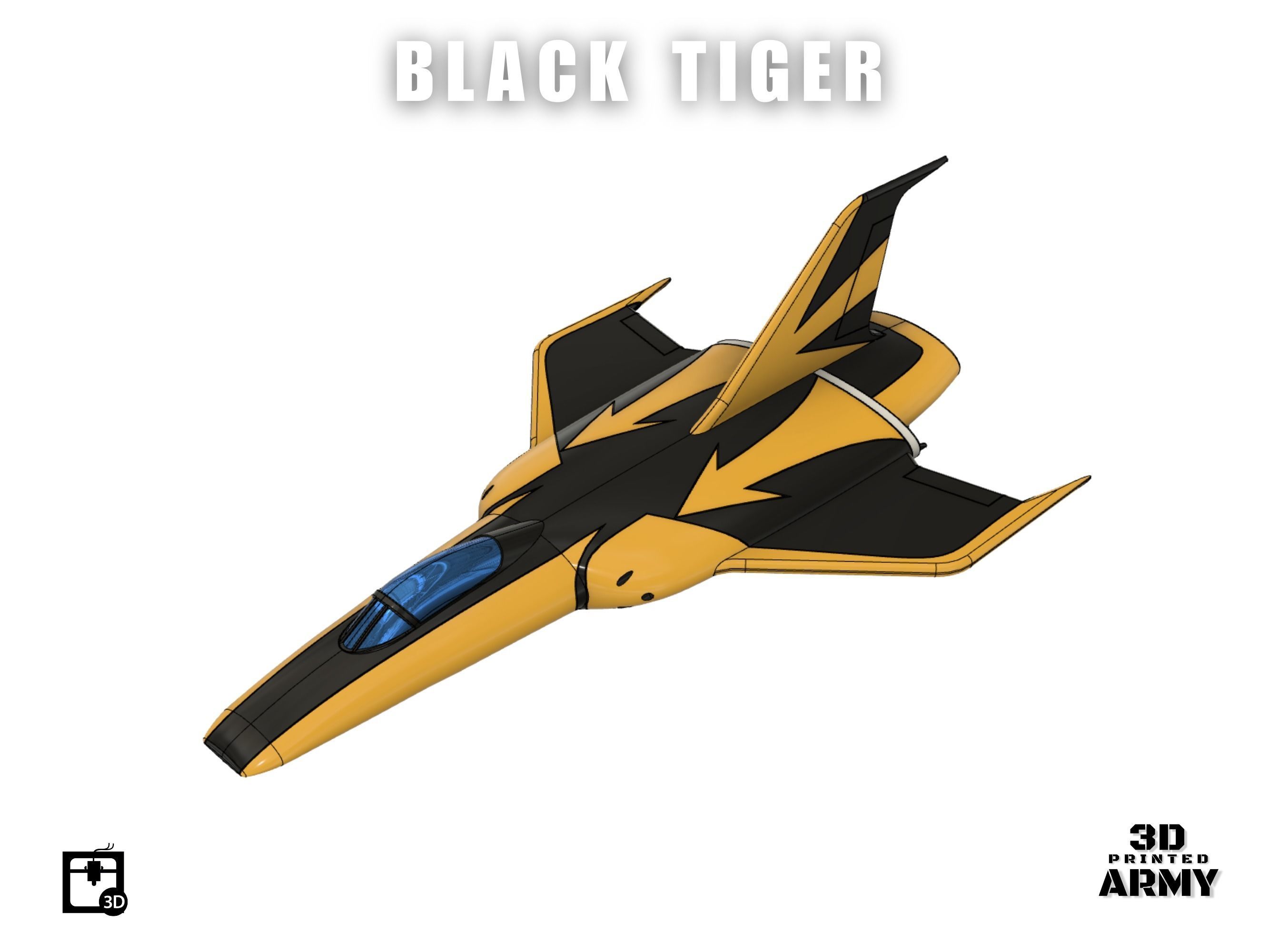 Cosmo Black Tiger  - Space battleship Yamato - STL files 3D print model_12