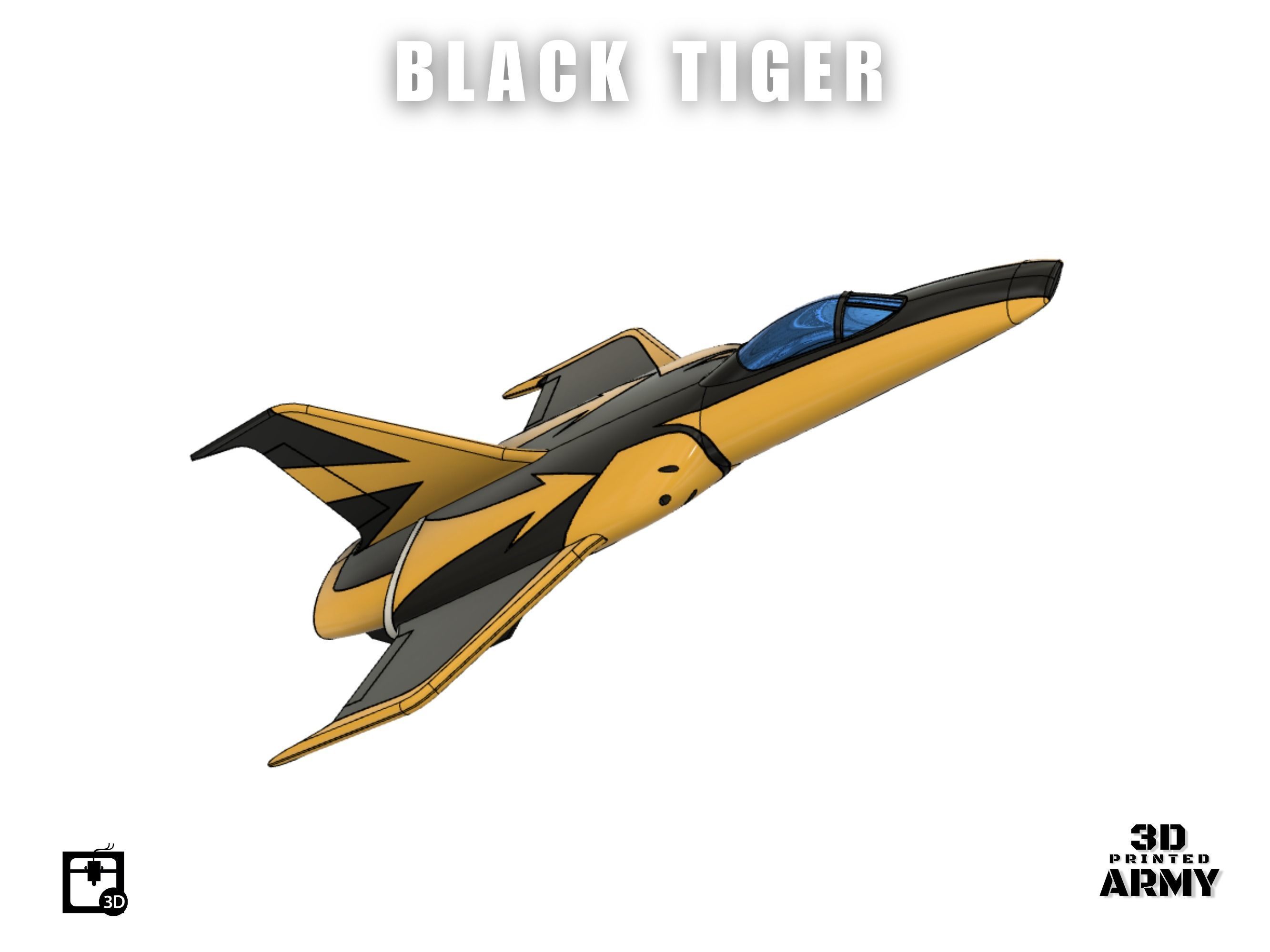 Cosmo Black Tiger  - Space battleship Yamato - STL files 3D print model_13